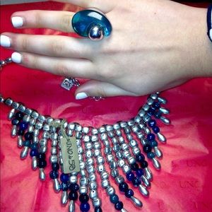 UNO de 50 Silver and Blue Murano necklace